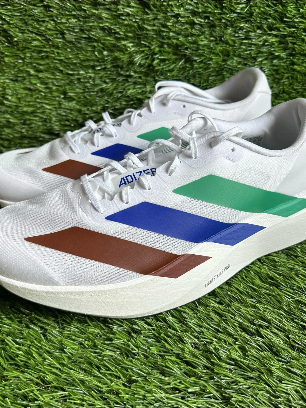 Adidas Adizero Evo SL Pharrell Humanrace White Green Blue KI3393 Men’s Size 11.5